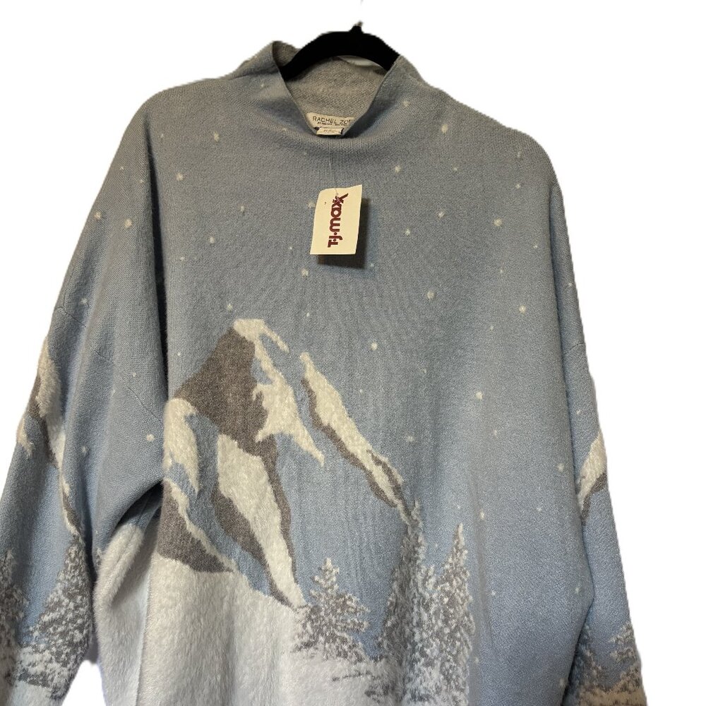 Baby Blue and White Scenic Sweater size 3x